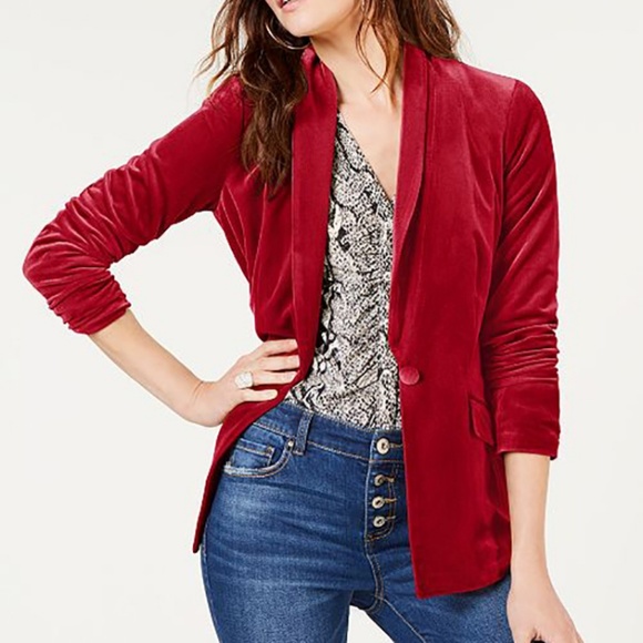 Macy's Jackets & Blazers - Macy's INC red velvet blazer, worn once